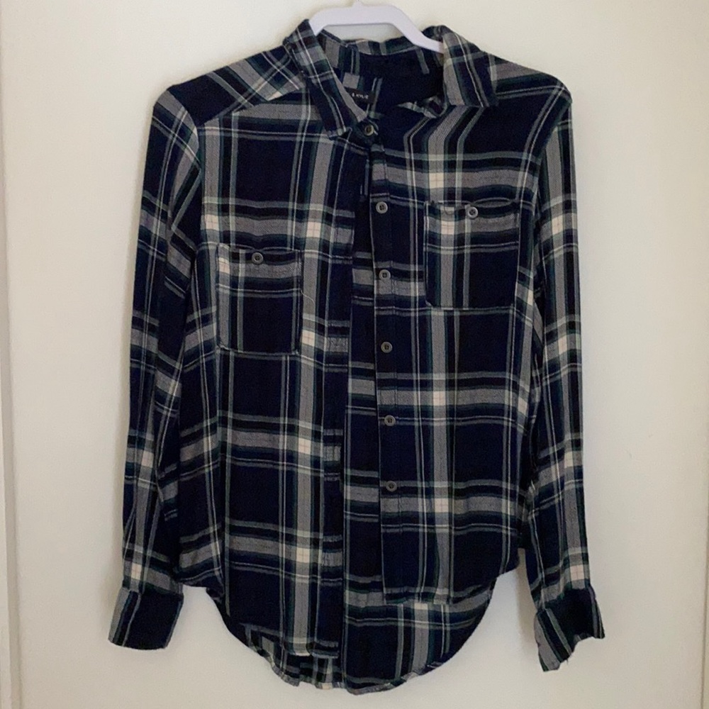 Green, black and white flannel